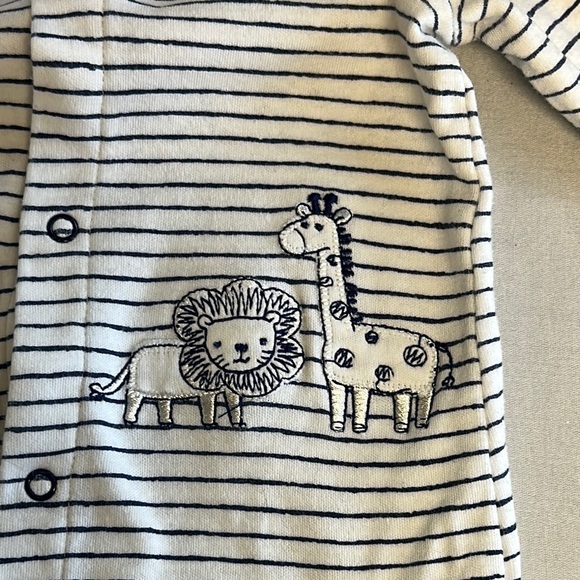 Little Me Blue and White Footies One Piece - Picture 2 of 4